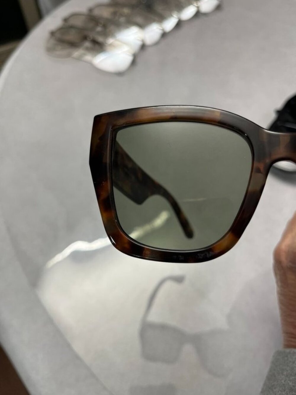 AIRE Haedus Square Sunglasses Brown Tortoise Frame Green Lens - Picture 6 of 11